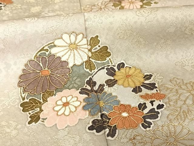 平和屋着物○世界的友禅作家 千地泰弘 訪問着 花丸文 暈し染め 金彩 金 平和屋着物○世界的友禅作家 千地泰弘 訪問着 花丸文 暈し染め 金彩 金