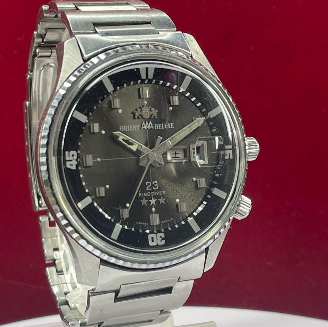 ★OH済 キングダイバー 風防新品 ORIENT AAA DELUXE 腕時計 OH済 キングダイバー 風防新品換済 ORIENT AAA DELUXE 腕時計