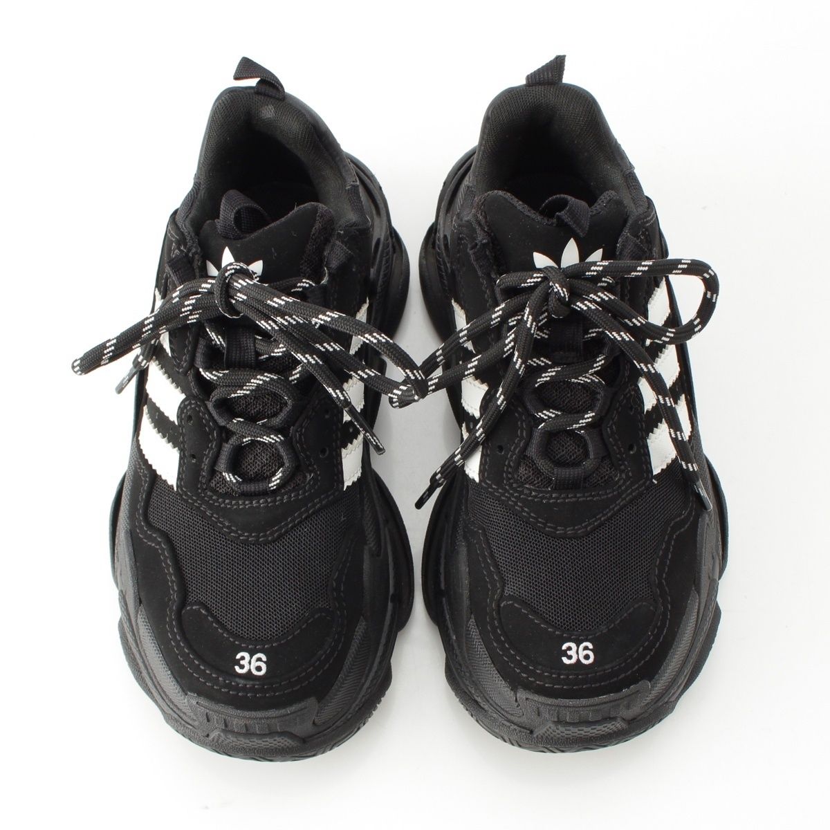 バレンシアガ　アディダス　Balenciaga トリプルS スニーカー 36 バレンシアガ×アディダス トリプルS メッシュ×レザー スニーカー