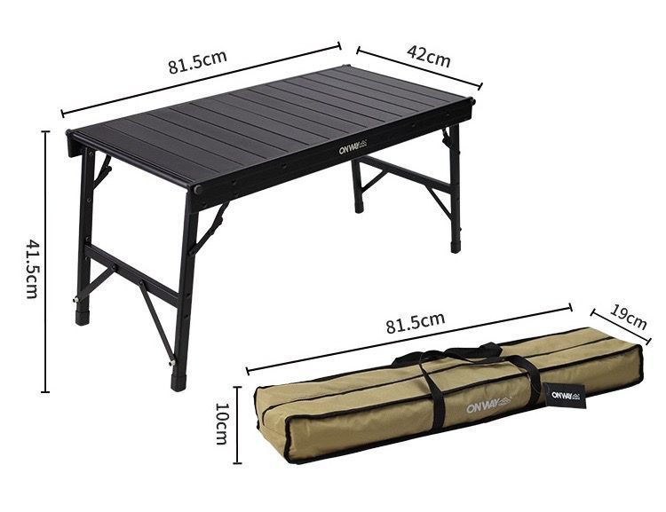 ONWAY フォールディング アルミIGTローテーブル OW-8242 ブラック