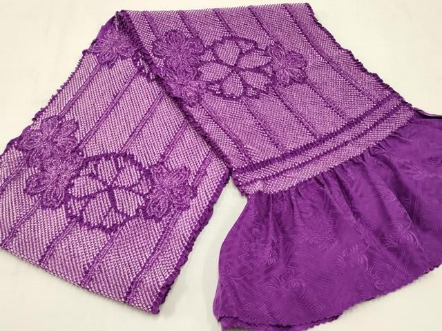 平和屋本店●和装小物 帯締め 帯揚げセット 振袖用 総絞り 花柄 金糸 撚り房 AABC4206ay