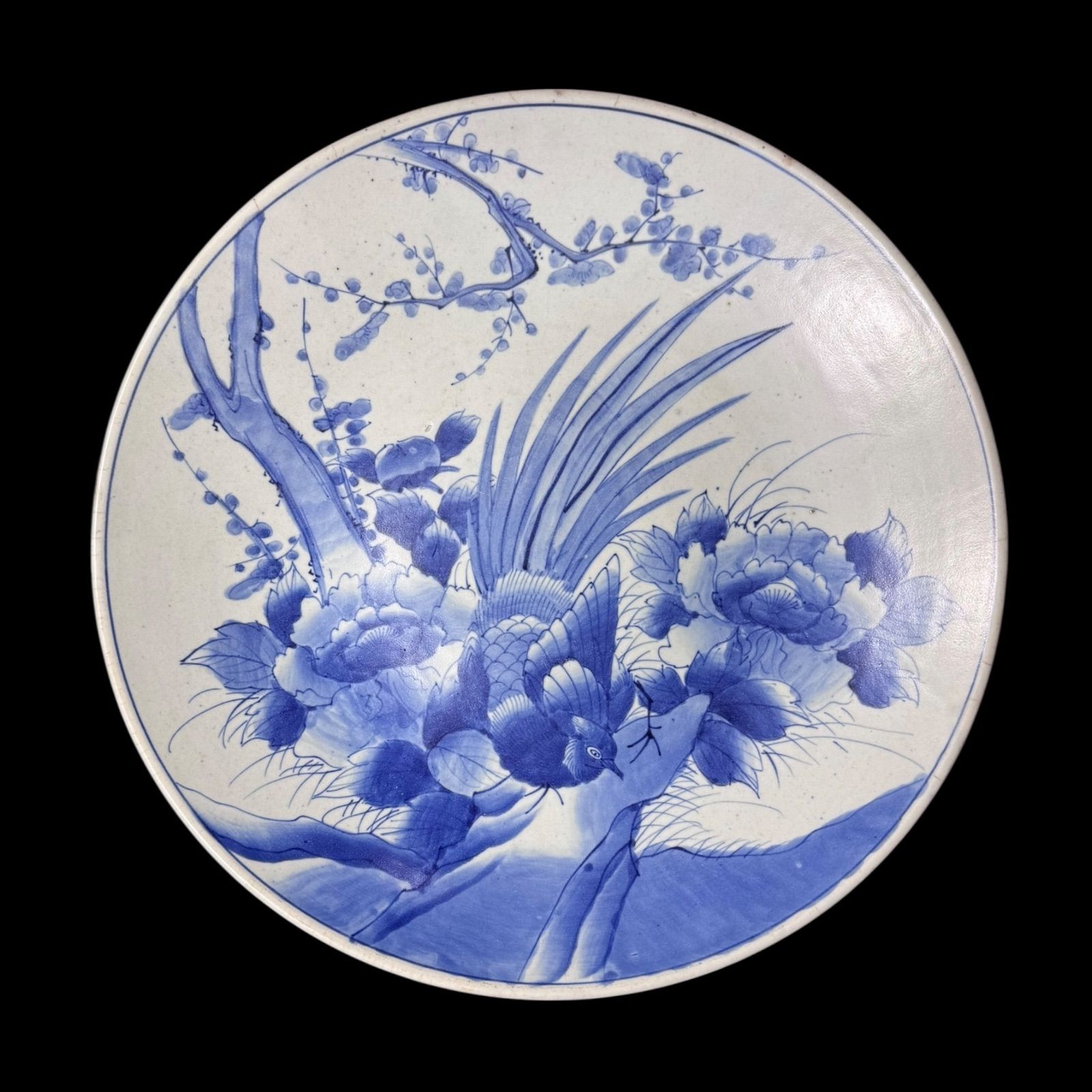 古伊万里 染付 丸皿 時代 皿 飾皿 大皿 絵皿 アンティーク 古伊万里 大明成化年 染付 皿 4枚 時代 在銘 骨董 飾皿 小皿