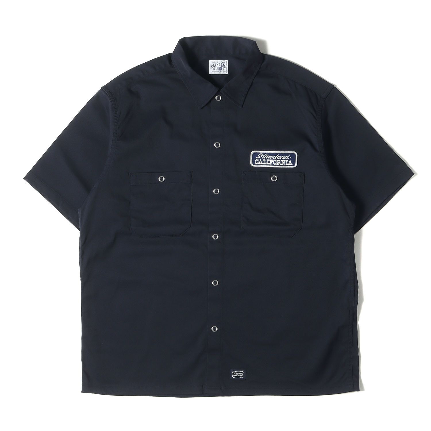 STANDARD CALIFORNIA スタンダードカリフォルニア シャツ サイズ L | 24SS ストレッチ ナイロン 半袖 ワーク シャツ SD Logo Patch Easy Work Shirt S|S | ネイビー