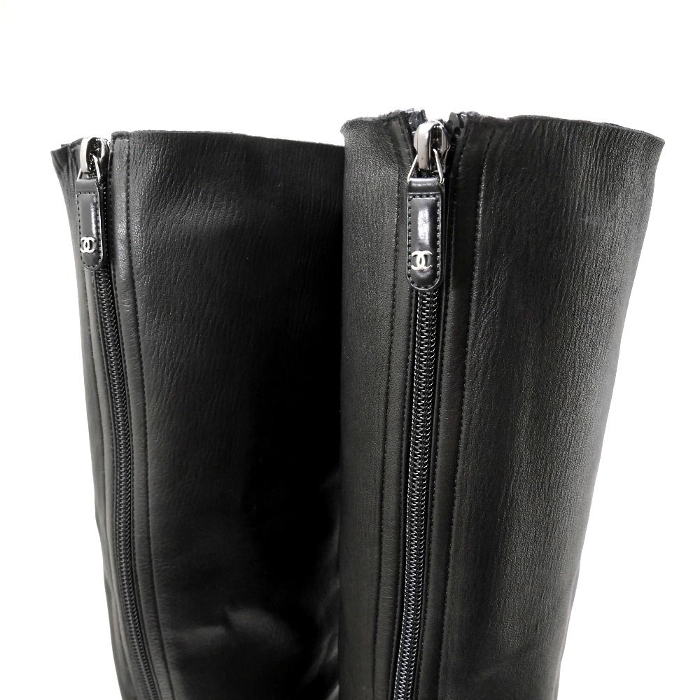 シャネル　ニーハイブーツ　37  ブーツ CHANEL シャネル ブーツ サイズ37 1/2 C マトラッセ ロング