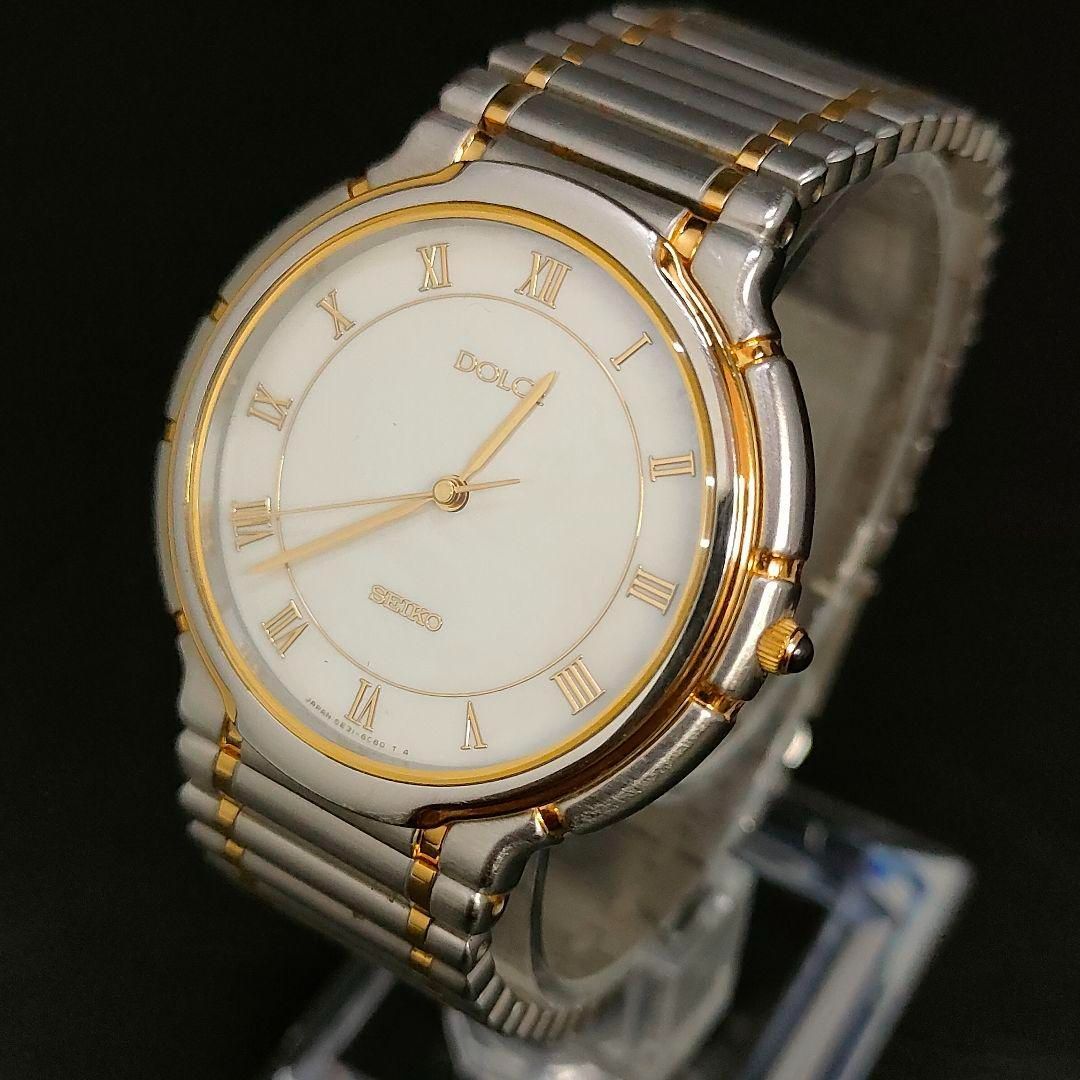 極美品 稼働品 SEIKO セイコー DOLCE ドルチェ ホワイトシェル ゴールド シルバー クォーツ QZ 電池式 ラウンド ステンレス メンズ  腕時計 5E31‐6B20 - メルカリ