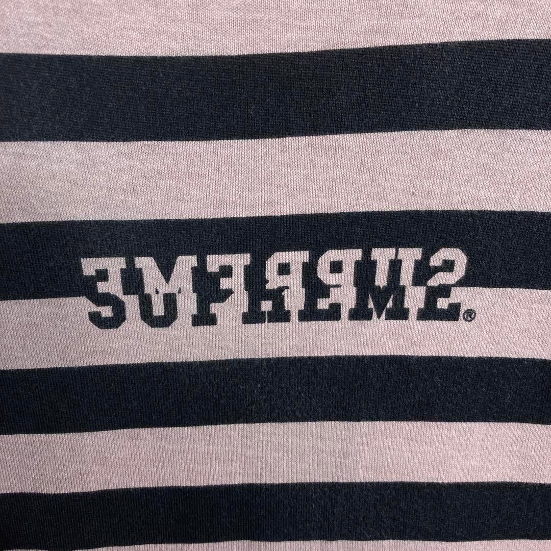 人気Lサイズ】シュプリーム センターロゴ入りボーダーTシャツ 即 人気Lサイズ】シュプリーム センターロゴ入りボーダーTシャツ 即