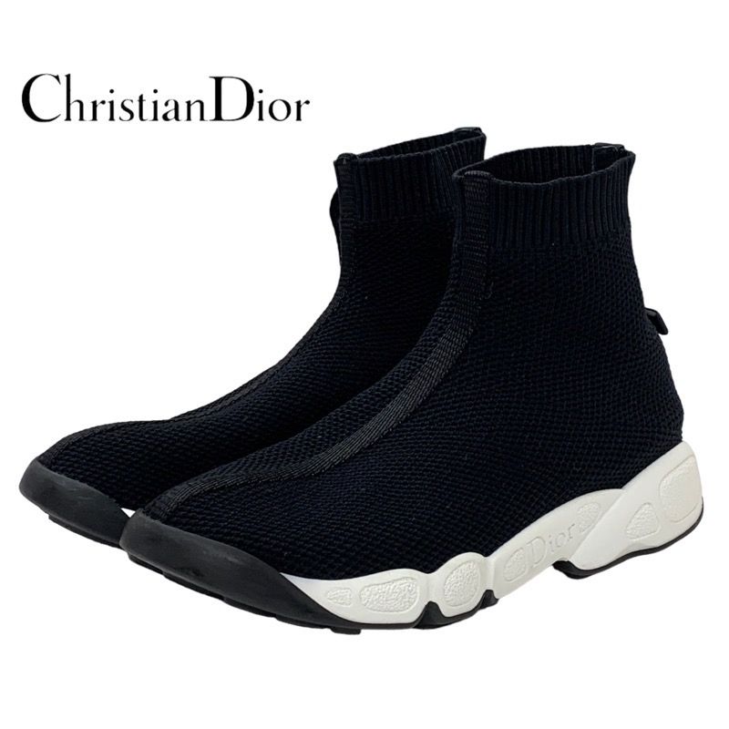 クリスチャンディオール CHRISTIAN DIOR スニーカー ソックススニーカー 靴 シューズ ロゴ ファブリック ブラック 黒 - メルカリ