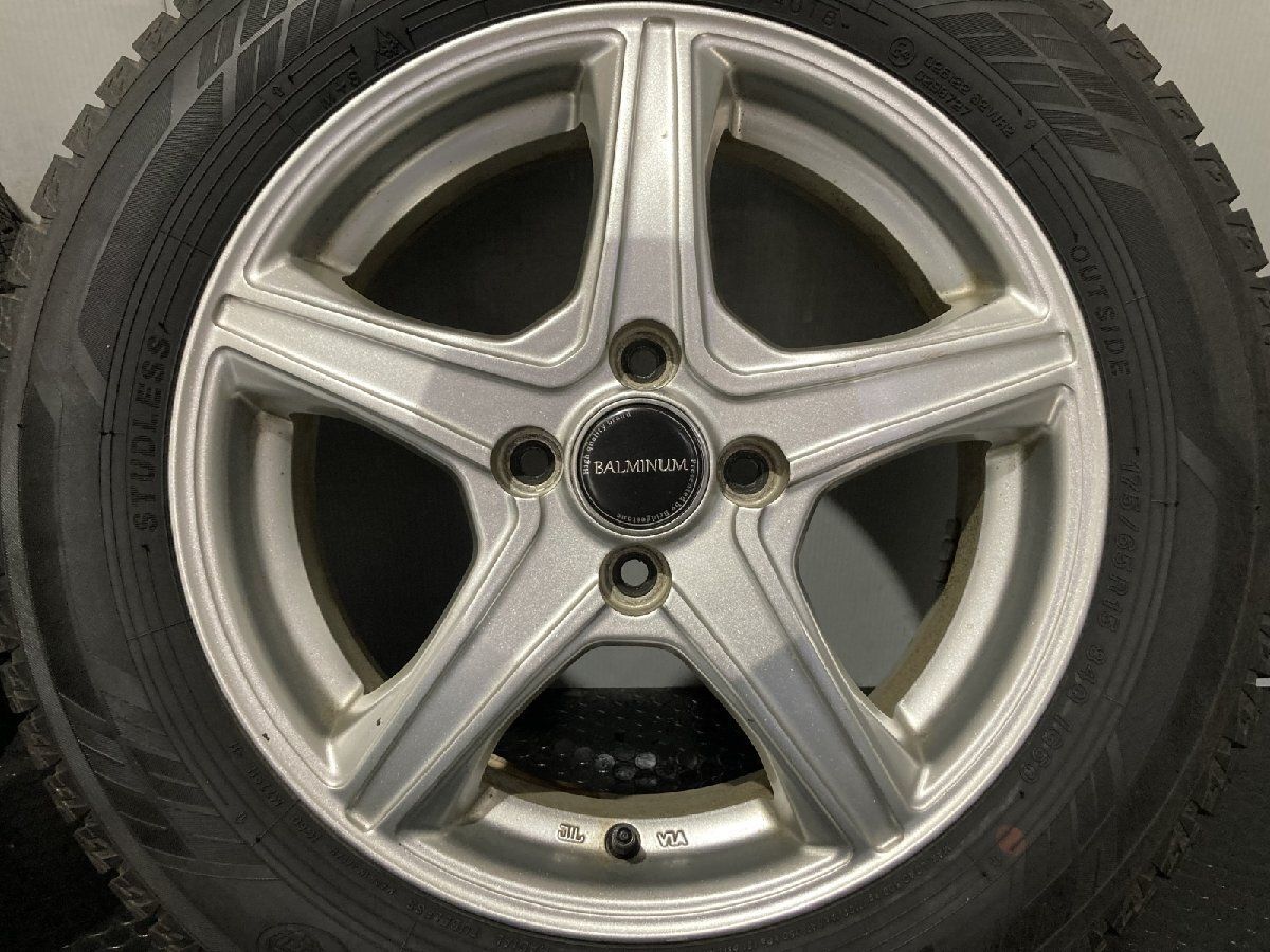 タイヤ走行短め【YOKOHAMA iG60 175/65R15】スタッドレス【BALMINUM V5 15インチ 5J4HPCD100+39】カローラフィールダー スペイド等(KTD190)