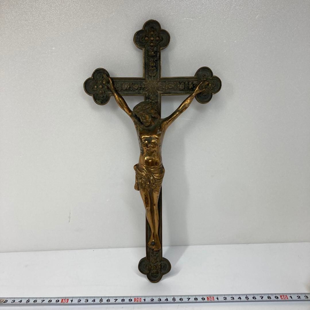 時代 キリスト ブロンズ置物 1082g トコヒ 本さ5-0918