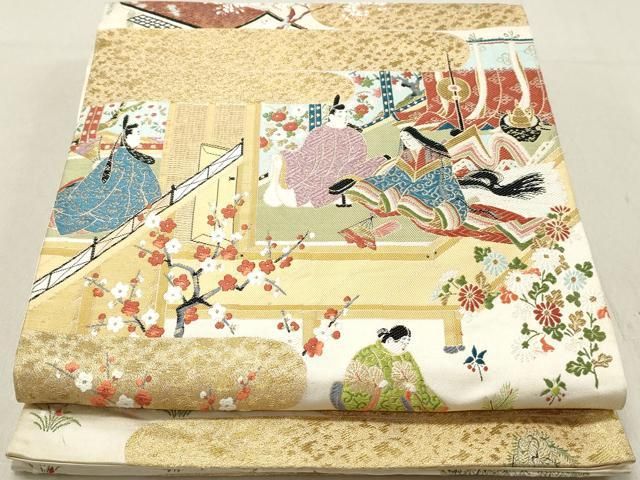 浪平部屋　メルカリ便 平和屋着物◎六通柄袋帯 唐織 人物風景文 金糸 正絹 逸品