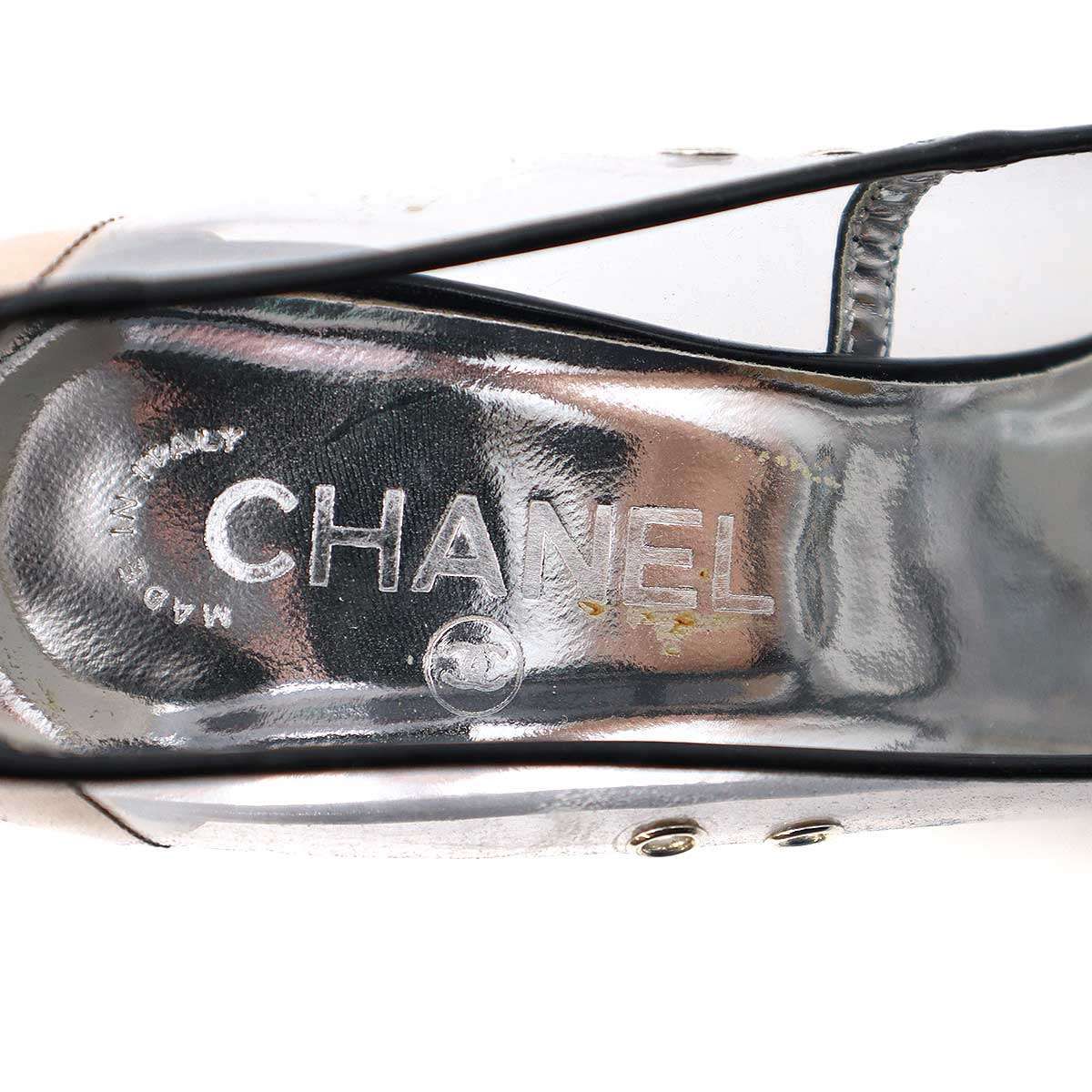CHANEL シャネル CC PVC Clear Platform Shoes クリアパンプス