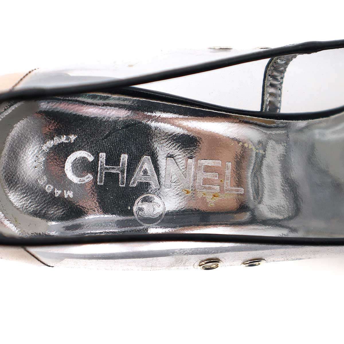 お値下げ！ヌーディパンプス CHANEL クリアパンプス CHANEL シャネル CC PVC Clear Platform Shoes クリアパンプス