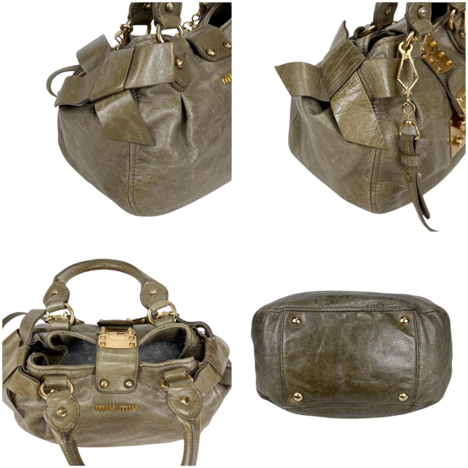 ミュウミュウ MIUMIU 2WAY ショルダーバッグ ハンドバッグ リボン 