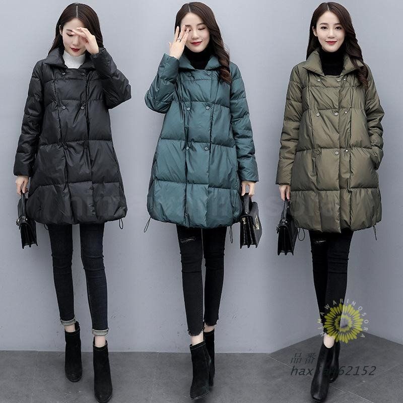 中綿コート ダウンコート レディース 冬 40代 中綿ダウンコート カジュアル 暖かい ミディアム丈ジャケット中綿アウター Aラインコート厚手オーバー 大人 hax5a462152
