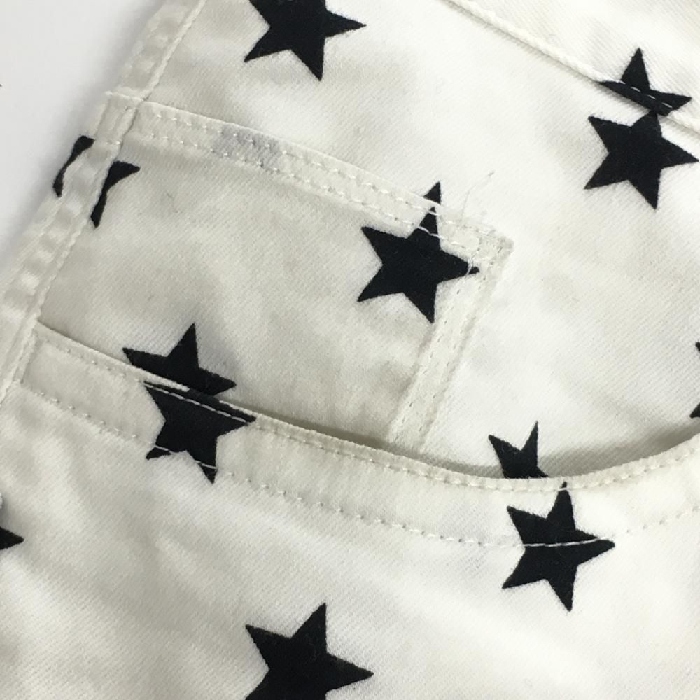 ジャックバニー　白パンツ　星柄 ジャックバニー パンツ 白×黒 星柄 スター メンズ 4(M) ゴルフ