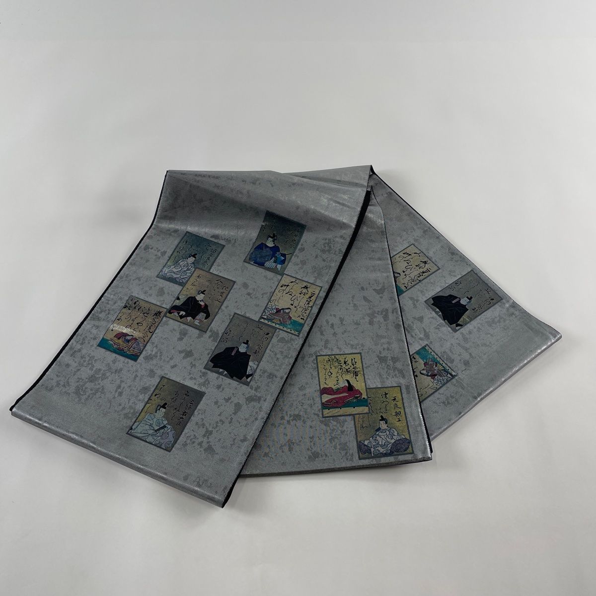 袋帯 秀品 絵札 螺鈿箔 箔 銀色 お太鼓柄 正絹 【中古】 - メルカリ