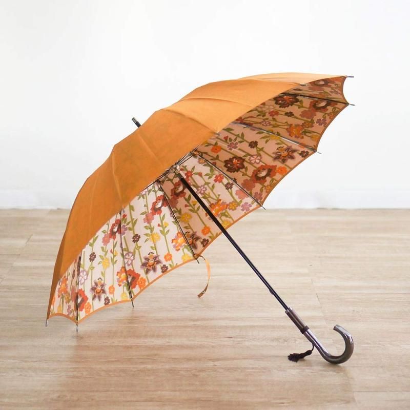和花 ほぐし織 長傘 12本骨カーボン 55ｃｍ 甲州織 雨晴兼用 レディース小宮商店 山吹色