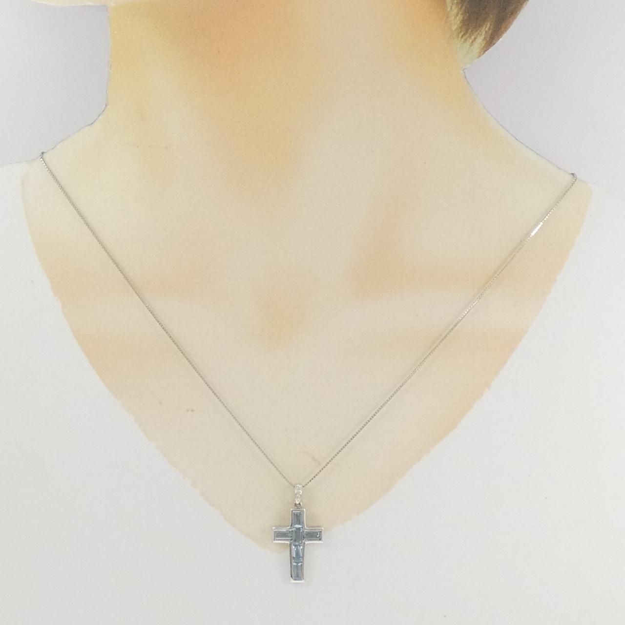 PT900/PT850 クロス アクアマリン ネックレス 1.43CT - メルカリ 