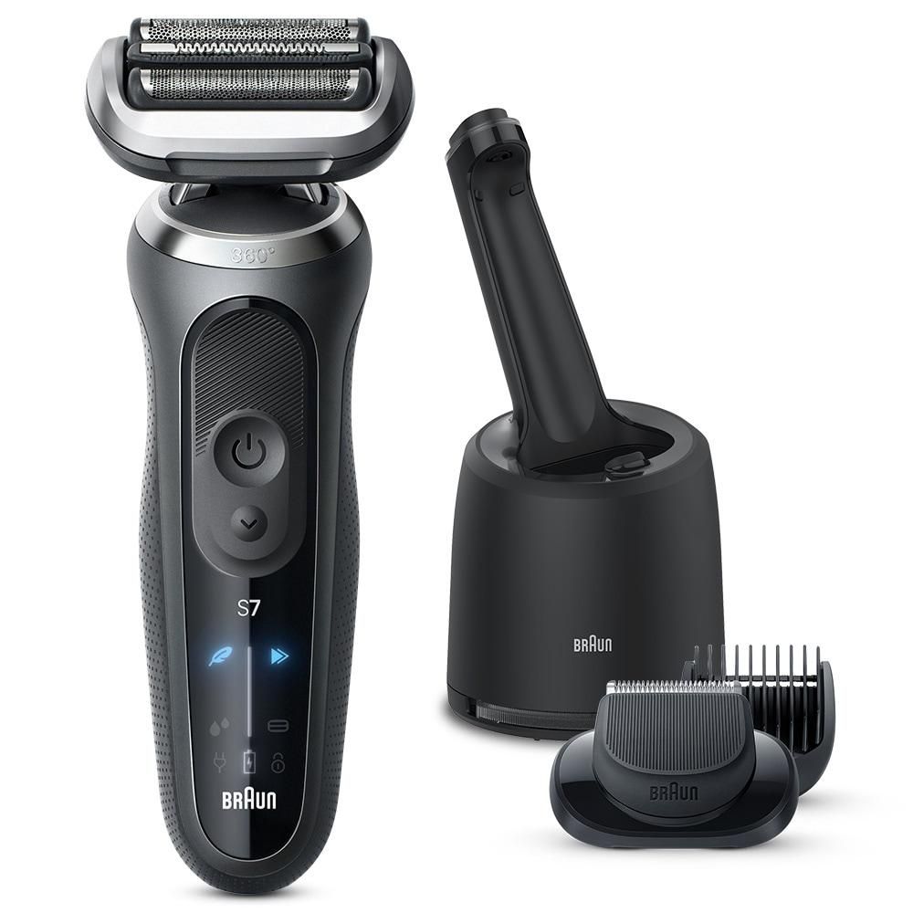 【新品・2営業日で発送】ブラウン(BRAUN) ブラウン 72-G7500cc シリーズ7 メンズシェーバー 洗浄機付モデル ヒゲトリマー グレー(72G7500CC)