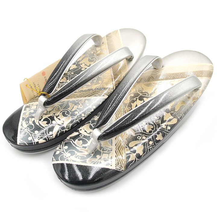 ART”ヴィーナス” 草履 大阪ぞうり協同組合認定 シルバー エナメル 厚底 ほれ 3枚