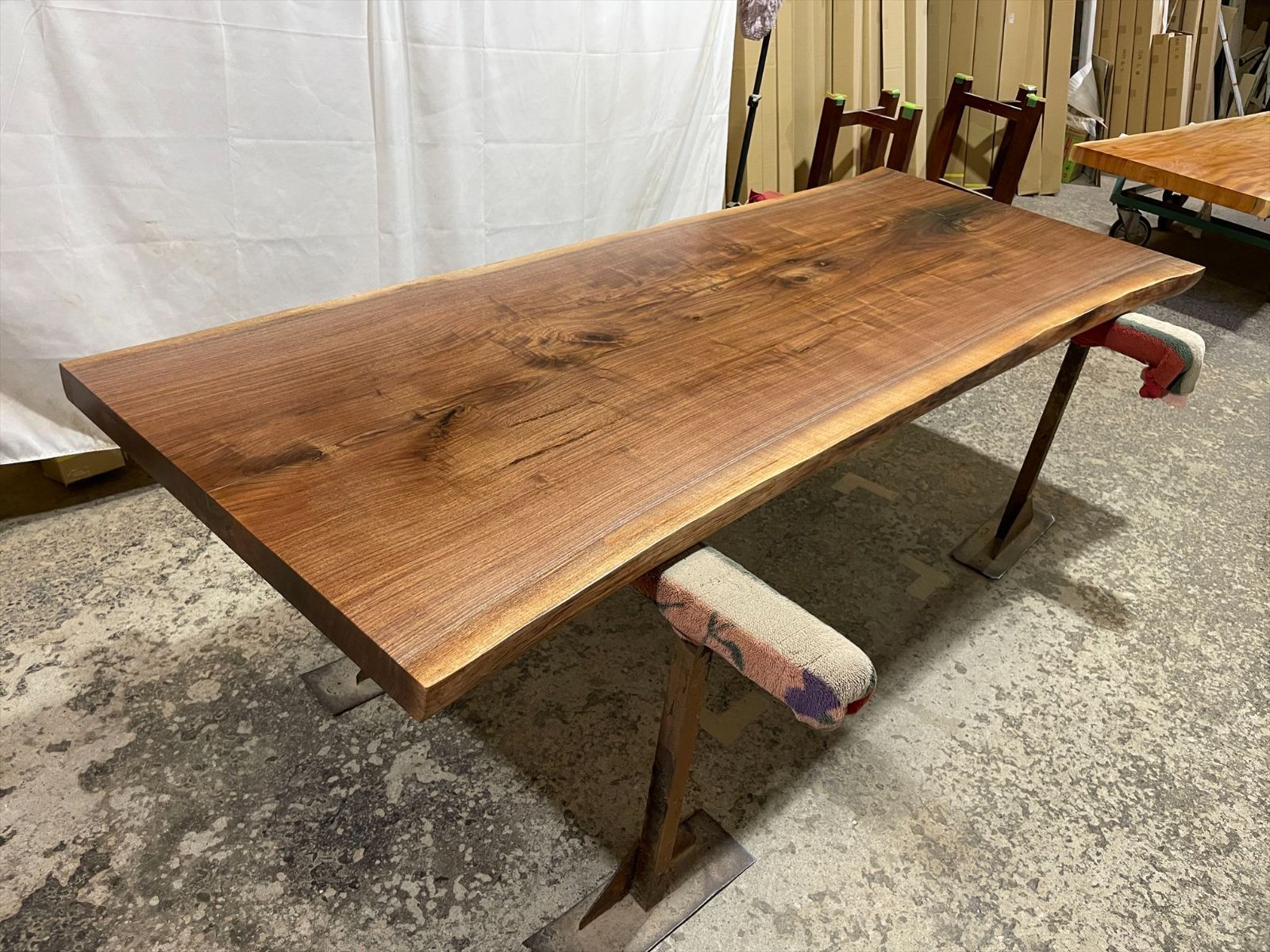 ブラックウォールナット9123 一枚板無垢 乾燥材 2310x800-820