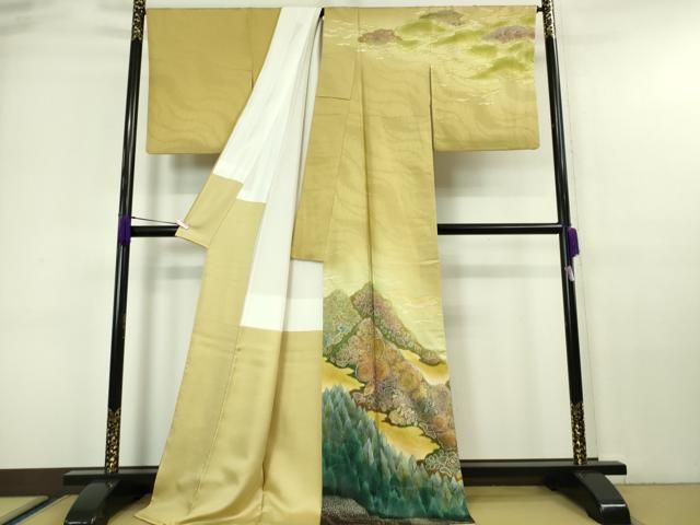 平和屋本店□極上 吉乃一廉 幻の辻が花 訪問着 ロング丈 暈し染め 銀