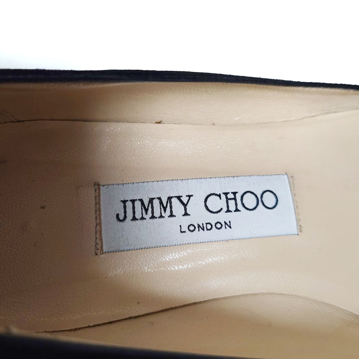 JIMMY CHOO(ジミーチュウ) フラットシューズ 34 1/2 レディース - 黒 アウトソール張替済