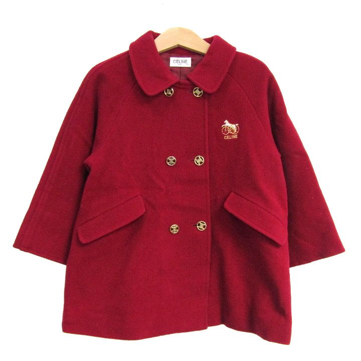 セリーヌ ステンカラーコート アウター ウールコート キッズ 女の子用