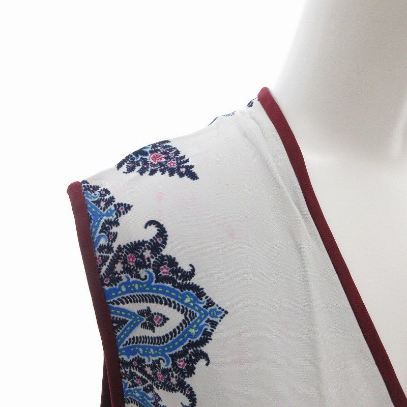 エトロ ETRO ワンピース ノースリーブ ひざ丈 ペイズリー柄 38 青系