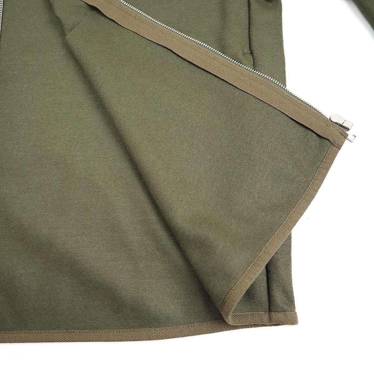 JIL SANDER フラノウール ジップアップボンバージャケット 46 カーキ