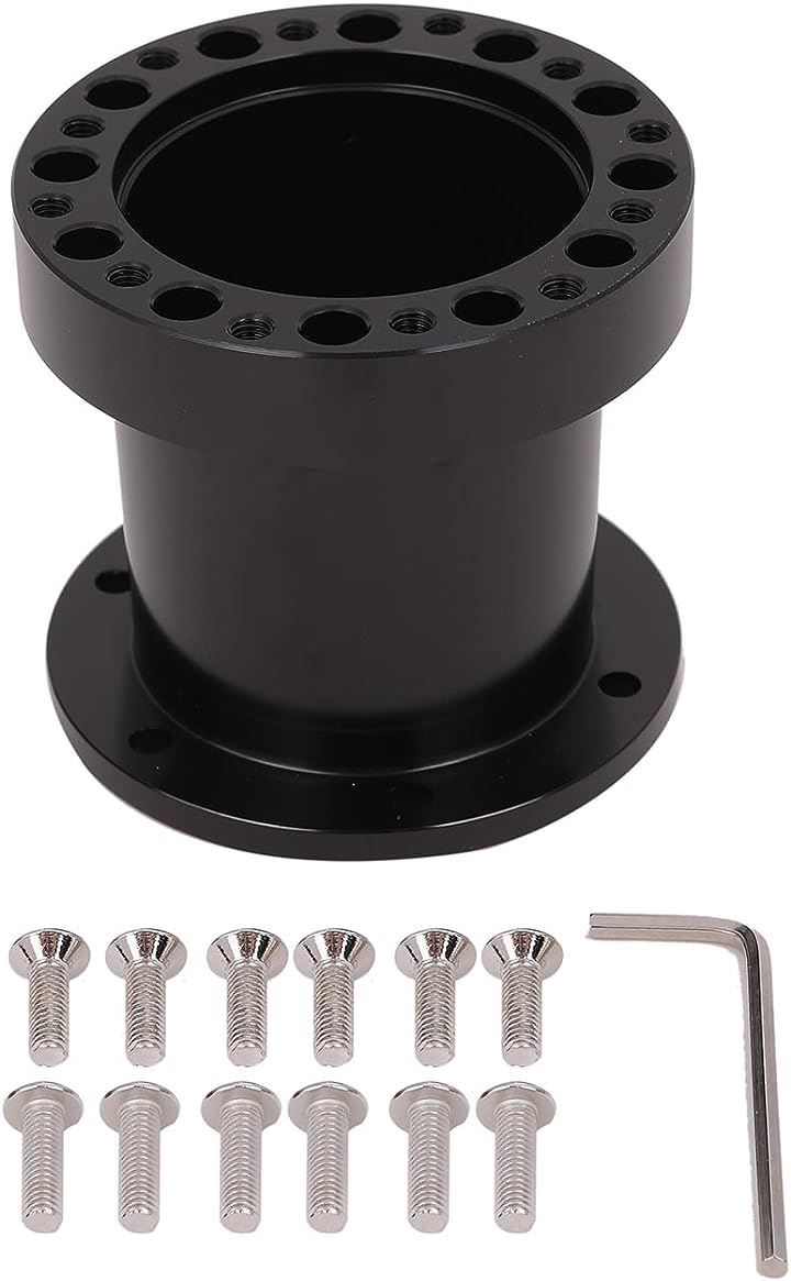 ピュアシーク ステアリングボス 76mm スペーサー 延長ボス ボススペーサー ポジション 調整 ステアリングシャフト( ブラック)