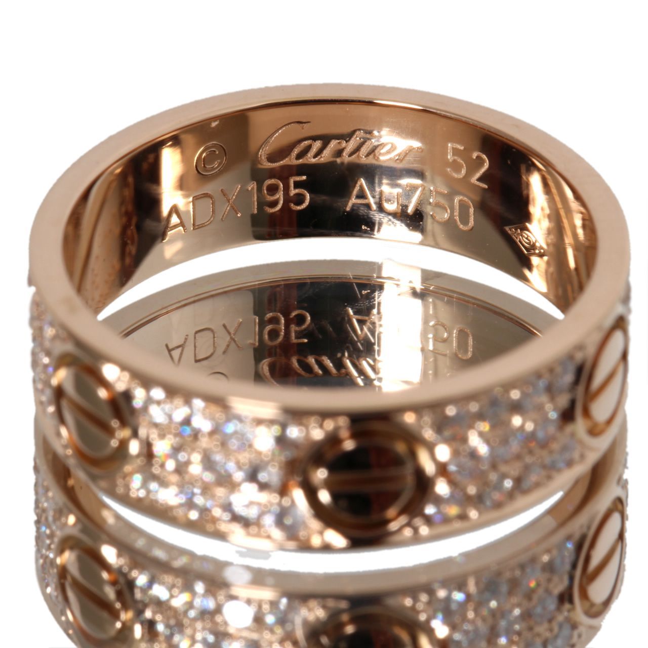 美品 カルティエ Cartier ラブリング 750 PG パヴェ