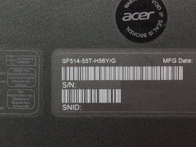 ☆ほぼ未使用品 acer エイサー Swift5 SF514-55T-H56Y メルカリShops