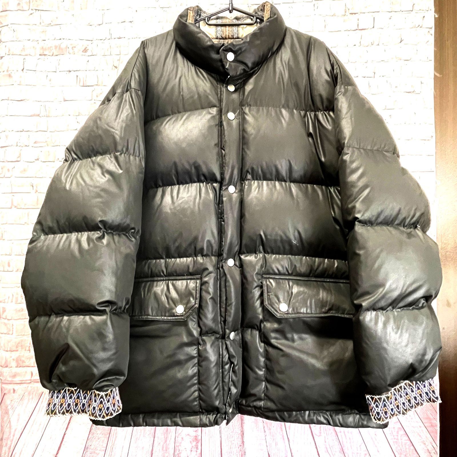 ジャケット・アウター DAIRIKU CheckNylon Reversible DownJacket 40%OFF】DAIRIKU/Check Nylon Reversible Down Jacket（Brown