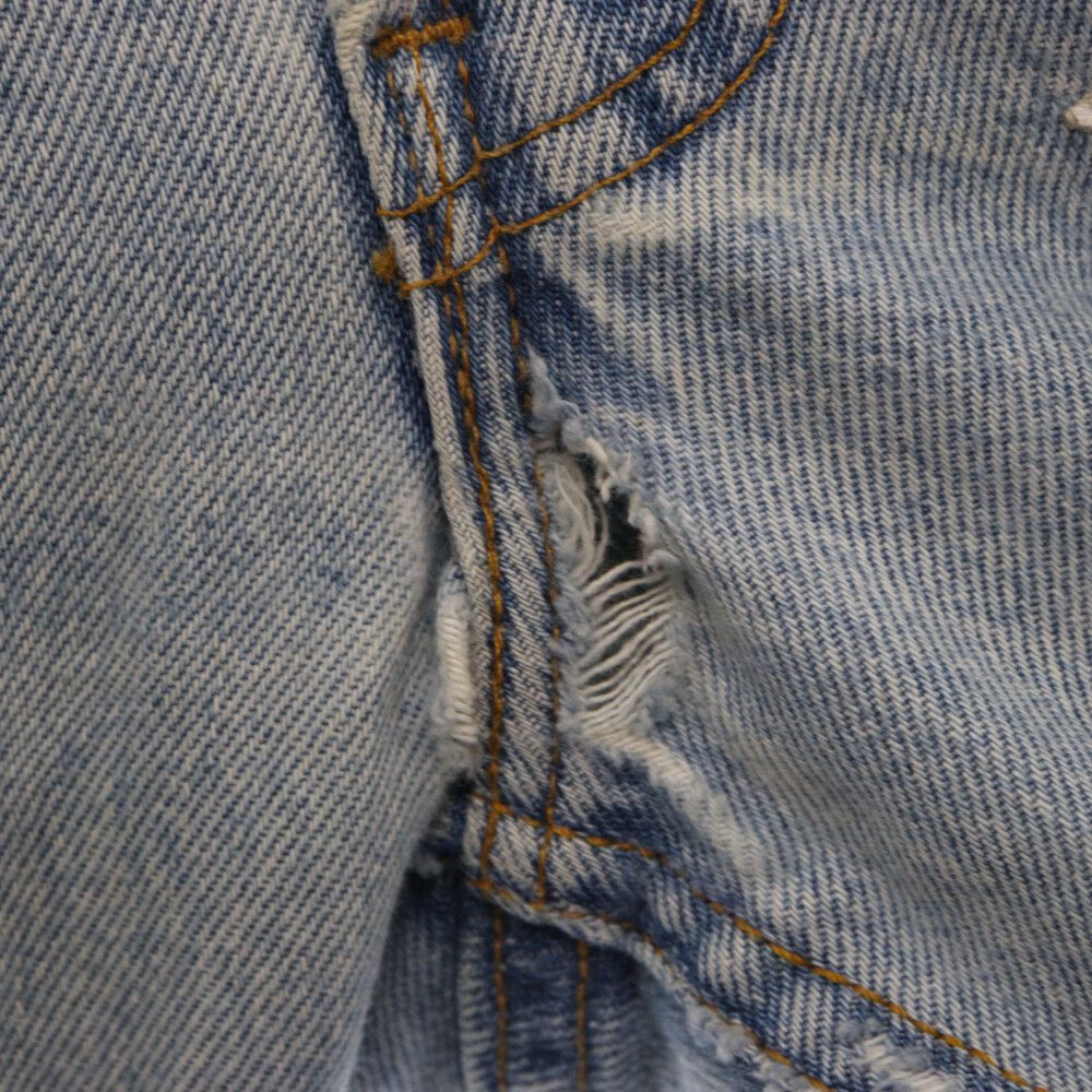 CHEMIST (ケミスト) レザースターパッチダメージ加工デニム 