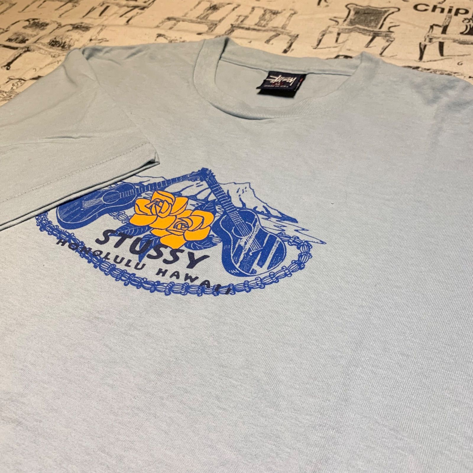貴重◎ 90's old stussy vintage usa製 3点留め USED】80's-90's OLD STUSSY JACQUARD BORDER POCK