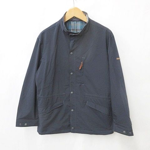 クロコダイル CROCODILE ジャケット ジップアップ 比翼 スタンドカラー 別布 ワッペン ドロスト 紺 グレー ネイビー 2L