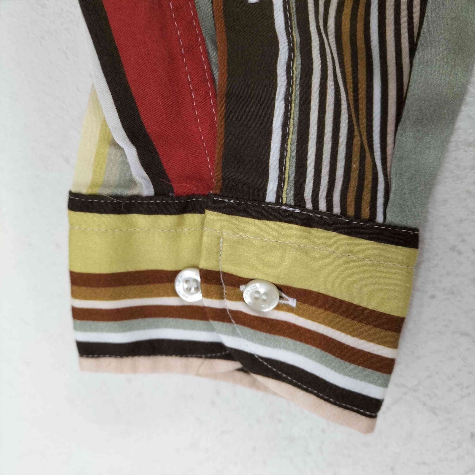エトロ ETRO マルチストライプ レギュラーカラーシャツ メンズ JPN：XS