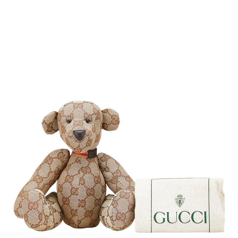 グッチ GUCCI テディベア GGキャンバス レザー ベージュ 熊 くま
