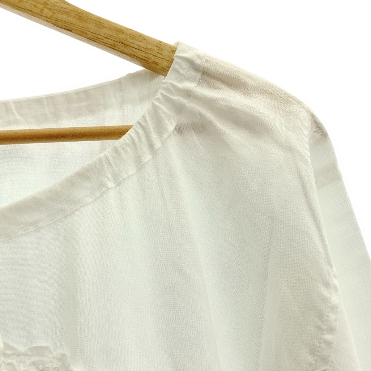 COMME des GARCONS COMME des GARCONS コムコム 2012SS 製品洗い加工 レース リネン プルオーバー ワンピース XS ホワイト レディース