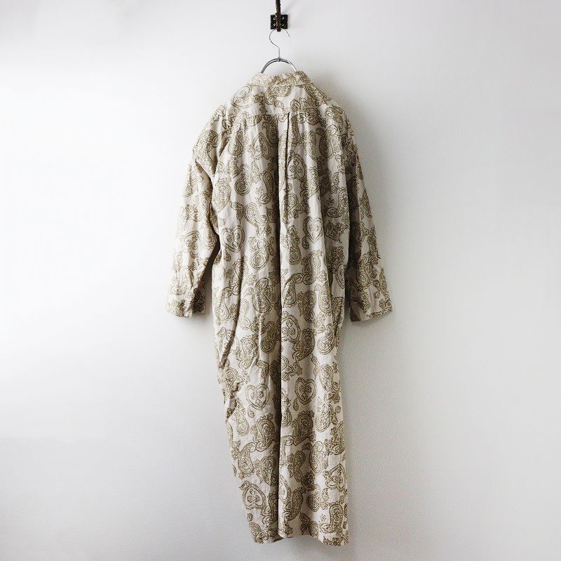 45R 45rpm フォーティファイブアール 504オックスペイズリープリントのシャツドレス ベージュ 丸襟 ワンピース コットン 2400014571783
