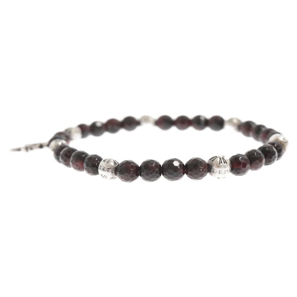 Chrome Hearts 6mm ビーズ 石ブレスレット ガーネットCHクロス クロムハーツ 6mm ガーネット シルバー クロス ボール