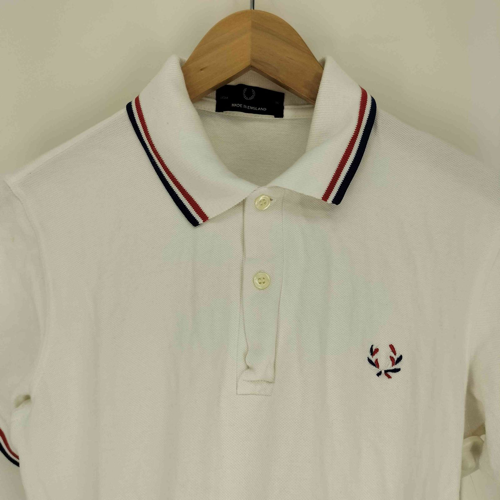 フレッドペリー FRED PERRY 英国製 ロゴ刺繍 リブライン S/S