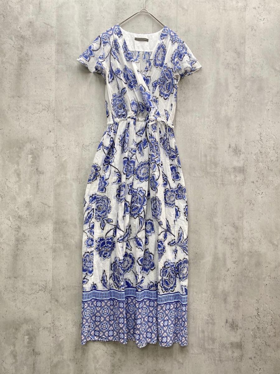 極美品★マッキントッシュロンドン　水色　花柄　ワンピース　38 MACKINTOSH LONDON マッキントッシュロンドン 花柄 マキシ