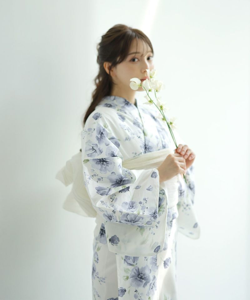 Dita浴衣 新品未使用未開封 水彩の雪月花(涼) 2025 浴衣5点セット(ゆかた・帯・下駄・着付けマニュアル