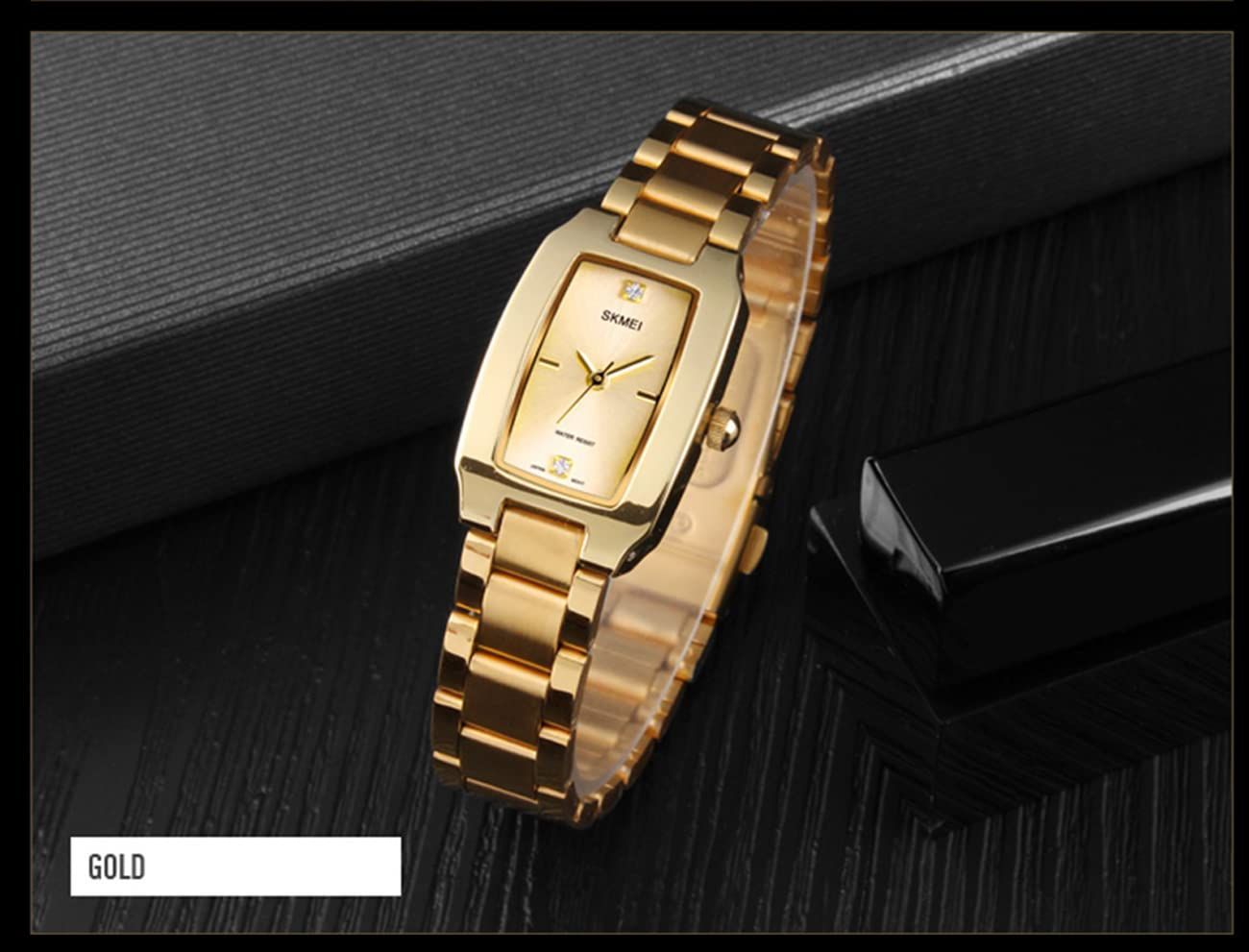  小さい ステンレス 四角い かわいい ブランド ビジネス クオーツ アナログ カジュアル 防水 れでいーす 時計 プレゼント 女性用 うで時計 金色 スクエア ゴールド おしゃれ シンプル 腕時計 レディース 腕時計 キッズファッション小物