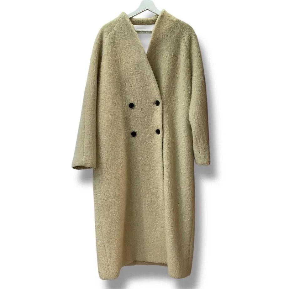 anuke【未使用に近い】Collarless Shaggy Coat anuke（アンヌーク） SALE ANUKE (アンヌーク）Collarless Shaggy Coat