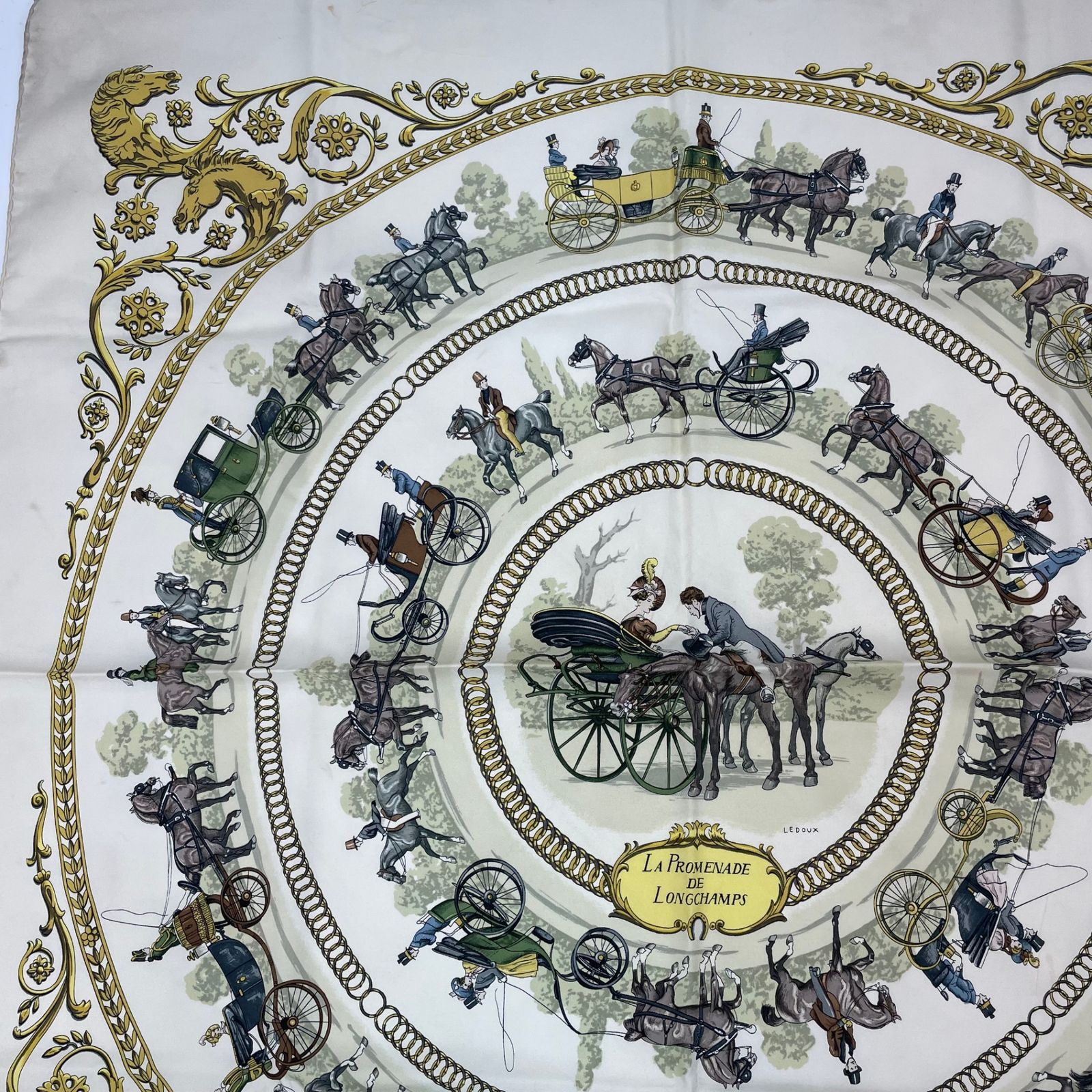 美品 HERMES エルメス カレ90 遊歩道 LA PROMENADE DE