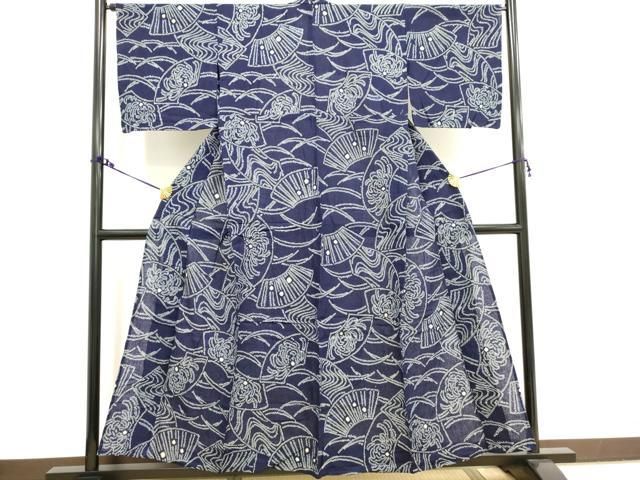 平和屋本店□極上 夏物 浴衣 有松鳴海絞り 杜若 蜻蛉 綿 逸品 DZAA20289kh5