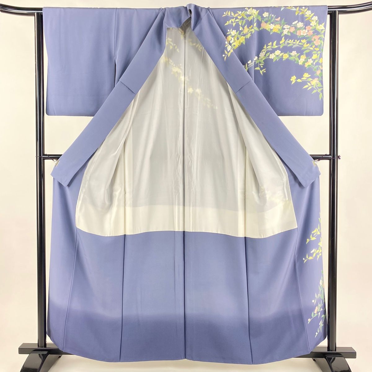 訪問着岡村蒼風十日町友禅松竹梅鶴水引花模様着物064a p 岡村